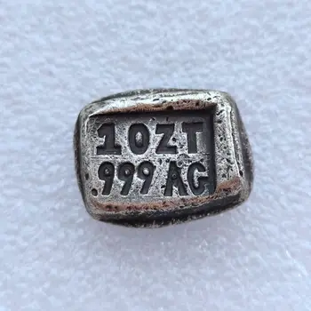 1 УНЦИЯ сребро прът 999AG от месинг със сребърно покритие
