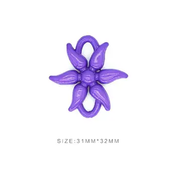 20 броя акрилни мъниста с двустранно дупка във формата на голямо цвете с диаметър 31 мм и за направата на украшения за коса, аксесоари САМ Материал