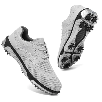 2023 Нови готини мъжки професионални обувки за голф, Черни, сиви мъжки маратонки за голф голям размер 40-47