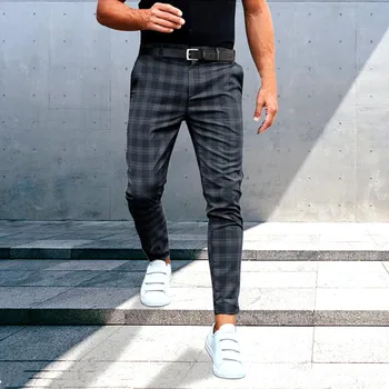 2023 НОВИ мъжки бизнес ежедневни панталони с ретро дизайн и принтом, Прави Дълги панталони, мъжки Пролетно-есенните Модни улични панталони