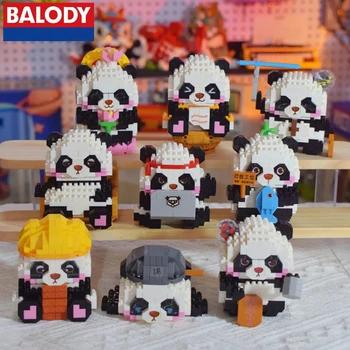 BALODY градивните елементи на китайския модел на панди стръмни украса kawai детски играчки за украса на интериора Коледен подарък за рожден ден