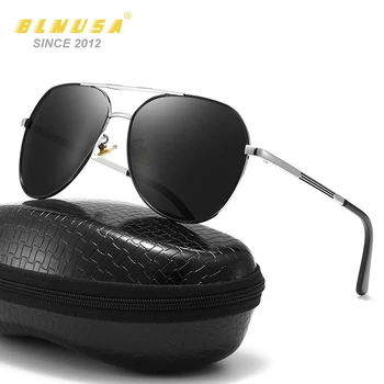 BLMUSA 2022 Нова Реколта Поляризирани Слънчеви Очила Мъжки Метални Ретро Пилотните Слънчеви Очила на Марката, Дизайна на Слънчеви Очила За Шофиране на Кола За Мъже UV400