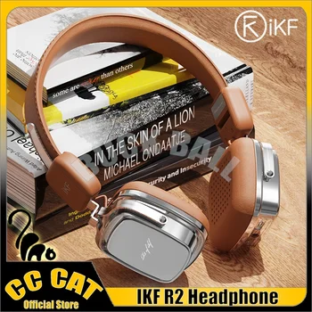 iKF R2 Ретро Безжични Слушалки Bluetooth Над Ухото Динамични Слушалки ENC Bass Кожени Слушалките С Шумопотискане 60 часа Игрово време Геймерские Слушалки