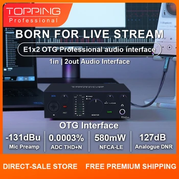 New Topping E1x2 OTG profession elle Audio-Schnitts теле Computer Telefon singen Live-Streaming Soundkarte Aufnahme Mischen