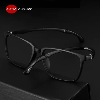 UVLAIK Сверхлегкая рамки за очила TR90 Мъжки спортни Гъвкави Регулируеми ухото куки Лещи за очила за късогледство по поръчка Рецептурное стъкло