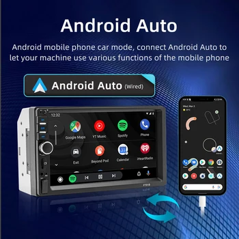 Авто MP5 плейър 2Din 7018C, 7-инчов мултимедиен плейър, универсална автостереография, GPS-КАРТА, автомагнитола CarPlay Android