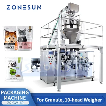 Автоматична вертикална машина за пълнене и запечатване на пелети ZONESUN, Многоголовочные статистическа опаковки VFFS, опаковъчни машини ZS-GW160