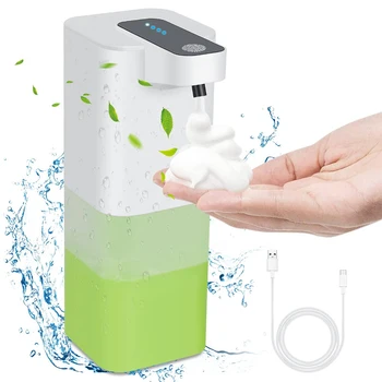 Автоматично дозиране система сапун със сензор, 400 мл, USB акумулаторна опаковка за сапун на пяна IPX4 водоустойчив, безконтактно