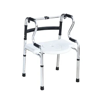 Алуминиев стол за душ с поручнем, малка седалка за плуване с подлакътник, осигуряваща надеждна ръка на възрастен пациент с увреждания