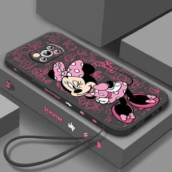 Аниме Disney Minnie Момиче За Xiaomi Mi Poco X5 X4 X3 M5 M5S M4 M3 F5 F4 F3 F2 C40 Pro GT NFC 5G Течна Левица Въже Калъф За вашия Телефон