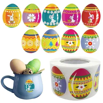 Великденски Подарък Етикети В Ролка 500шт Щастливи Великденски Яйца В Ролка Етикети Разнообразни Великден Тематични Стикери Happy Easter Roll Етикети За