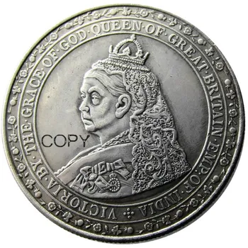 Великобритания 1887 г. Една монета-копие на модел от Короната на Виктория, която е покрита със сребро.