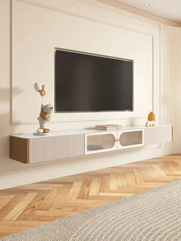 Висящ шкаф за телевизор под формата на скали, масичка за кафе, домашен шкаф за телевизор в хола, лесен и модерен