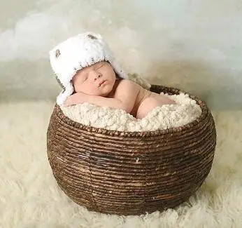 Вязаная на една кука детска шапчица-авиатор, Реквизит за снимки на новородени, шапки-барети тип пилотки за новородено, костюм за Хелоуин от 0 до 3 месеца / подарък за бебе душ