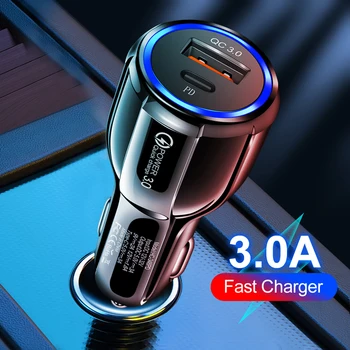 Зарядно за кола USB 3A Type C PD QC Адаптер За Бързо Зареждане на Телефона iPhone 13 12 11 Pro Max 8 Xiaomi Huawei Samsung S22 S21 S20 S10