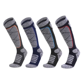 Зимни мъжки чорапи за ски-спортове, Сгъстено удобни чорапи за планинско катерене, дълги чорапи с хавлиена кърпа, чорапи с високи чорапи