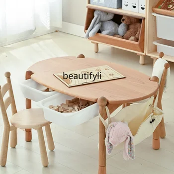 Игрална маса Castle, Мини-стол за съхранение, с Регулируема височина, Приставной маса за дневната, Холна масичка, Столче за преобличане на обувки, мебели