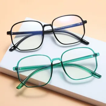 Квадратни рамки за очила, блокер Синя светлина, Мъжки точките TR90 със защита от слънчеви лъчи, Дизайнерска мода, Дамски Прозрачни очила за четене