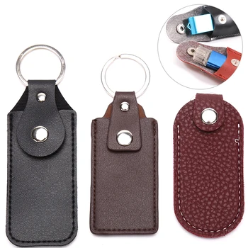 Кожени чанти за съхранение на U-та, защитен калъф, държач за ключове, черни калъфи за USB-стик, флаш-памет.