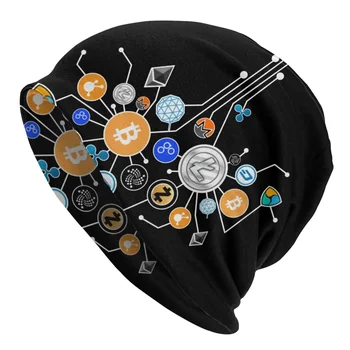 Криптовалютные Шапки-Тюбетейки Bitcoin Crypto Бтк Blockchain Онази Hats Мъжки Дамски Шапка За Възрастни Топло Вязаная Шапка с Двойно предназначение
