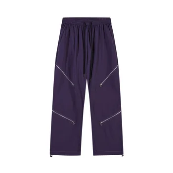 Леки спортни панталони EXTREME с няколко обков-ципове виолетово-черен цвят