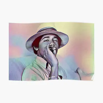 Млад Барак Обама, пушачите, по-добра картина, плакат, украса на стаята, реколта забавна снимка на дома на открито без рамка