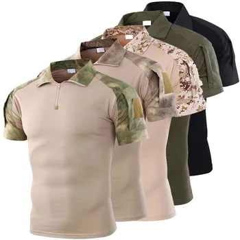 Мъжка лятна риза Страйкбольная армията тактическа тениска с къс ръкав, военни камуфляжные памучни тениски, дрехи за пейнтбола