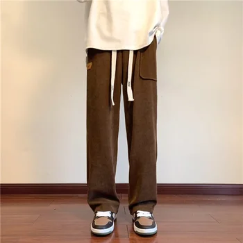 Мъжки вельветовые панталони-зреещи за бягане в стил хип-хоп, свободни панталони Harajuku, спортни панталони, панталони