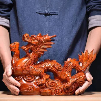 Настолна Статуетка на дракон Десктоп украса във формата на дракон Чаена Статуетка на дракон за домашни любимци, декор за моделиране на китайски дракон
