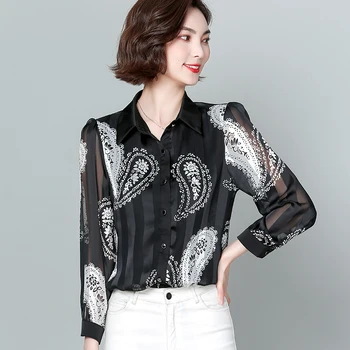 Нови дамски блузи 2023, пролетно-есенна блуза с дълъг ръкав, ризи за жени, обещаваща шифоновая дамски дрехи от ДР, ризи и блузи