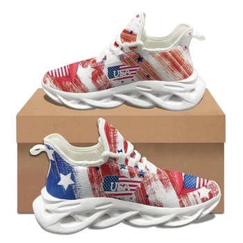 Нови знамена на страната на САЩ С шарени Чифт обувки Есен Зима Тенис маратонки Работата Болница Жена Джогинг Лека обувки със собствените си ръце
