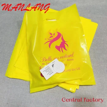 Обичай печатни лого с утолщением преносима опаковъчна хартия за покупки в магазина найлонови торби за дрехи