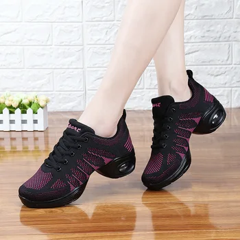 Обувки за джаз танци, женски танцови маратонки, лека дишаща дамски обувки за танци