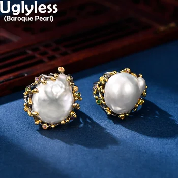 Отвратителни Европейски Дизайнерски пръстени от Сверхбольшого естествени перли, Дамски накити от подаване на перли в бароков стил, Модни пръстени от истинско сребро проба 925