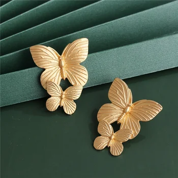 Продажба на едро, JUJIA 2020 г., годината на реколтата обеци-пеперуди За жени, Модни Метални обици-висулки, картички и Подаръци, украса за партита, окачване