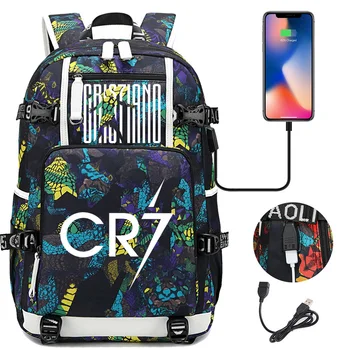 Раница CR7, Женски, мъжки, Водоустойчива раница, чанта за Задната част на тийнейджъри, 18-инчов лаптоп, ученически чанти за момчета, пътни чанти за момичета