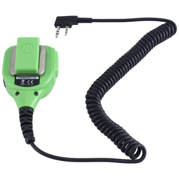 Ръчен микрофон, 1 бр. зелен ръчен микрофон, подходящ за Baofeng UV5R UV82, подходящ за Kenwood 3207 3107