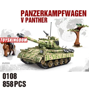 Световна война Танкова V Пантера е Резервоар на Moc Batisbricks Градивен елемент на Германия, Втората Световна война и Армейските Фигурки Модел Оръжия Тухлени Играчки