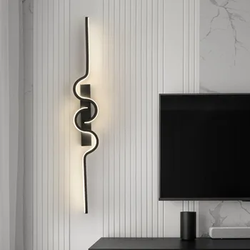 Скандинавски минималистичен led монтиран на стената лампа за дневна, Модерен диван, TV-фон, Нощно шкафче за спалня, Стълбище, монтиран на стената лампа за дома AC85-265V