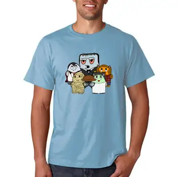 Сладки тениски с групи принтом чудовища на Хелоуин, мъжки летни тениски с аниме, ежедневни свободна тениска с изображение Харадзюку, мъжка тениска с изображение