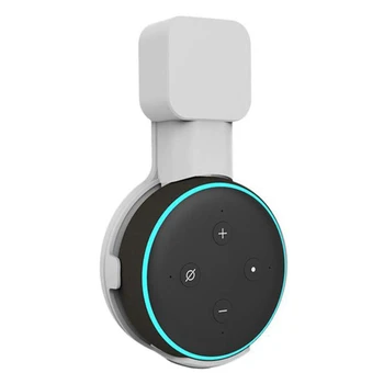 Стенен Държач за Динамиката на Вътрешния Звук Кутии Алекса Echo Dot 3-то Поколение с Безвинтовым на Горивото Кабел, Бял