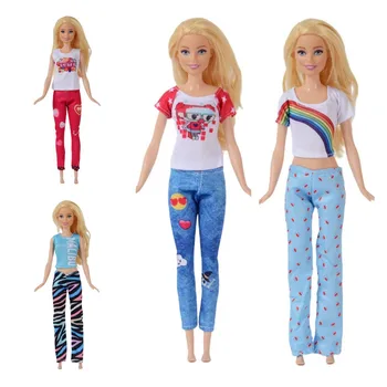 Стоп-моушън облекло, 1 комплект, новата модерна риза + панталон, подходящ за ежедневни дрехи на Барби кукли 11,8 инча