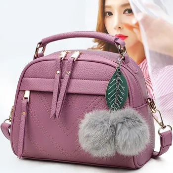 Топка за коса за Дамски чанти-незабавни посланици Чанта в корейски стил наклонена чанта през рамо Дамски кожени чанти Чанта през Рамо Дамски чанта за ръце