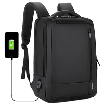 Училищни чанти за момчета, раници, мултифункционален противоугонный раница за лаптоп с диагонал на 14-15, 6 инча, зареждане чрез USB, водоустойчив бизнес пътна чанта