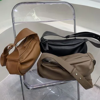 Чанта за рамо с логото на Noes в ретро стил, чантата е от изкуствена мека кожа, луксозна марка чанта от изкуствена кожа