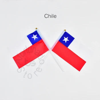 Чили 14*21 см флаг Банер запознайте се с Парад на вечерни ръка вълни Национални флага Декорация на дома флаг банер