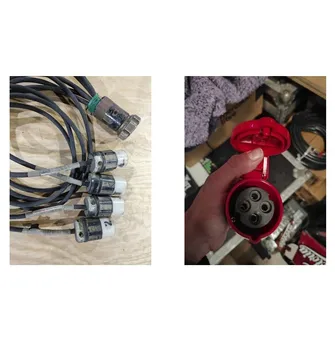 2 елемента 3-фазно кабел-адаптер за захранване от 19 контакти до 4 * 4 контакти