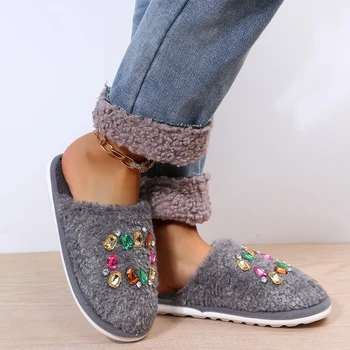 2023 есен и зима, нови модни домашни леки топли памучни чехли с мека подметка 4637