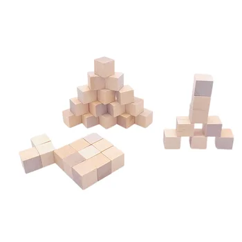 36pcs Mini Wooden Занаятите Cube Block Точно Рязане на Дървени Квадратни Блокове за Децата, които Играят