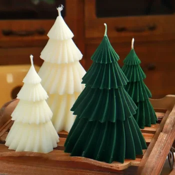 3D Коледна Елха Свещ, Силиконова форма, подарък за Коледа, Направи си сам, Производство на Коледните свещи, ръчно изработени Сапуни, Гипсова форма за катран, Празнични подаръци